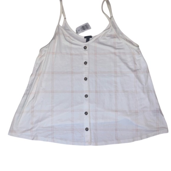 Torrid 2X White Plaid Button Front Sleeveless Tank Top Plus Size - Picture 2 of 3